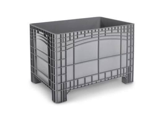 Grand conteneur à fond renforcé, capacité 535 l, gris, 4 pieds