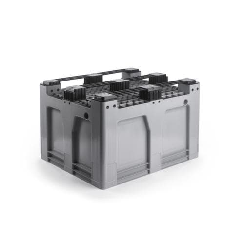 Caisse-palette, capacité 610 l, gris, 3 patins
