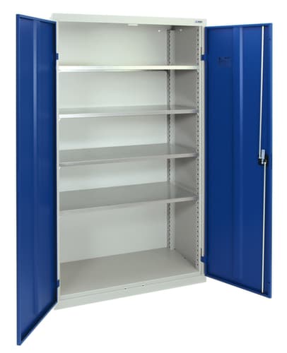 stumpf Armoire à portes battantes avec tablettes galvanisées, largeur 1000 mm