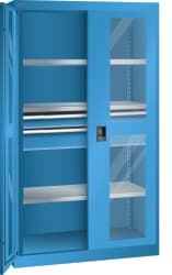 LISTA Armoire à portes battantes pour charges lourdes, 2 tiroir(s)