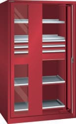 LISTA Armoire à portes rétractables pour charges lourdes, 3 tiroir(s)