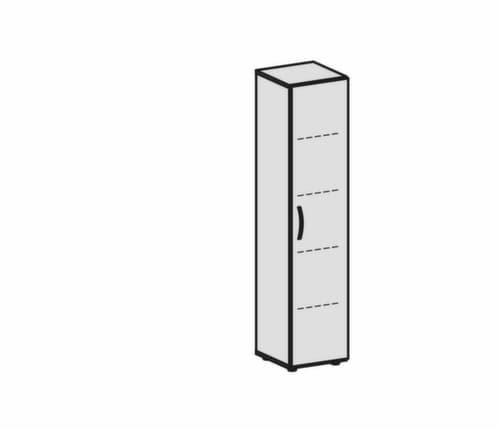 Gera Armoire à portes battantes Milano, 5 hauteurs des classeurs, blanc/blanc
