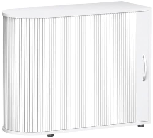 Gera Armoire à rideaux transversaux Milano, 2 hauteurs des classeurs, blanc/argent