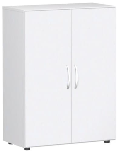 Gera Armoire à portes battantes Milano, 3 hauteurs des classeurs, blanc/blanc
