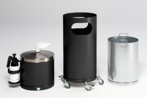 VAR Station de désinfection mobile avec distributeur de papier et porte-bouteille