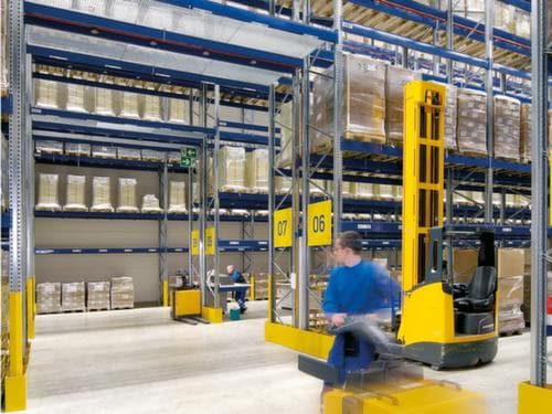 Rayonnage à palettes pour 15 palettes, largeur 2800 mm, 5 niveaux de stockage