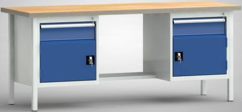 KLW Lutz Établi avec panneau multiplis, 2 tiroirs, 2 armoires, 1/2 tablette