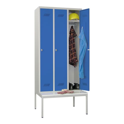 PAVOY Armoire vestiaire Basis avec banc + 3 compartiments, largeur de compartiment 300 mm