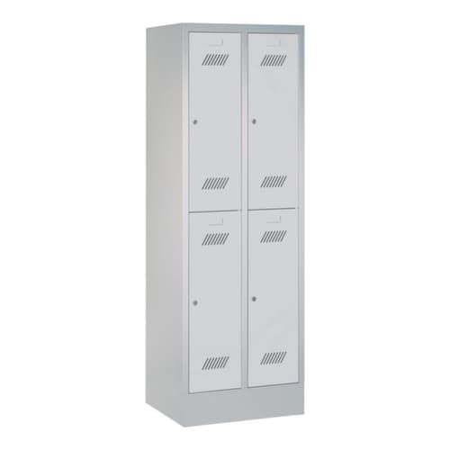 PAVOY Armoire vestiaire à deux niveaux Basis avec 2x2 compartiments, largeur de compartiment 300 mm