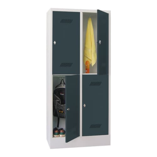 PAVOY Armoire vestiaire à deux niveaux Basis avec 2x2 compartiments, largeur de compartiment 400 mm
