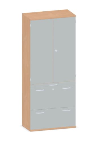 Gera Armoire combinée Pro, 3 hauteurs des classeurs
