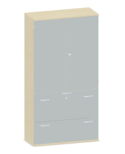 Gera Armoire combinée Pro, 3 hauteurs des classeurs