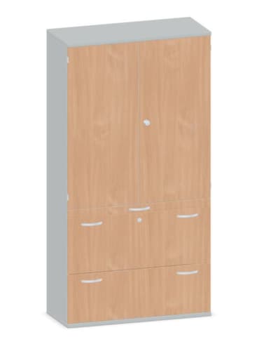 Gera Armoire combinée Pro, 3 hauteurs des classeurs