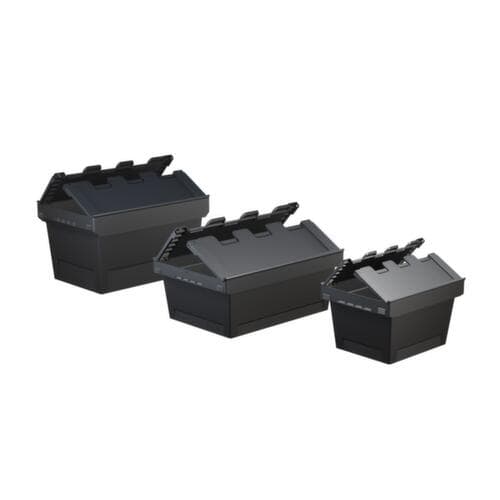 Bac réutilisable BITOBOX MB plombable, capacité 18 l, couvercle rabattable