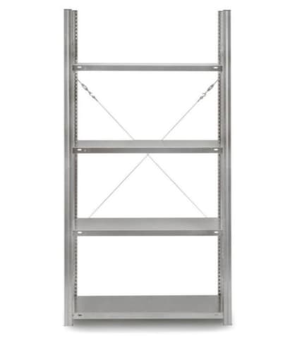 Rack de stockage sans vis ISIPACK©, hauteur x largeur x profondeur 2000 x 1060 x 435 mm, 4 tablettes