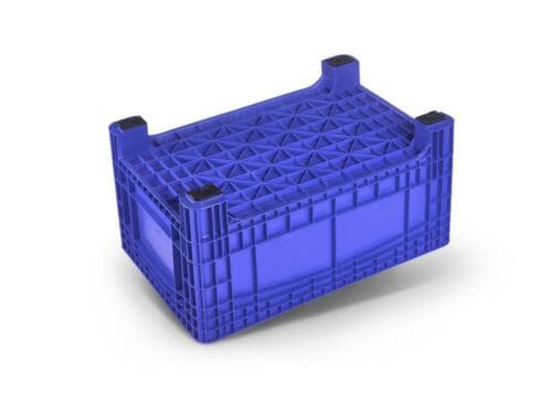 Grand conteneur à fond renforcé, capacité 354 l, bleu, 4 pieds