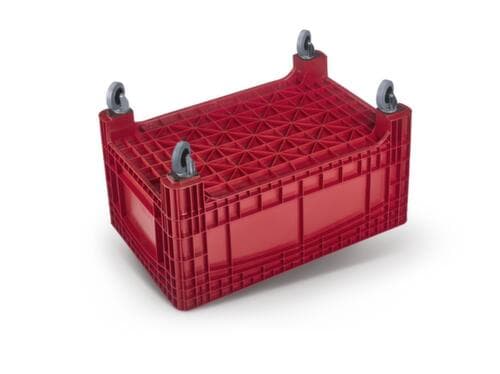 Grands conteneurs, capacité 354 l, rouge, 4 roulettes pivotantes