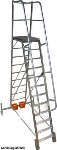 Krause Escabeau grande hauteur roulant STABILO® Professional Vario kompakt, 10 marche(s) en tôle striée