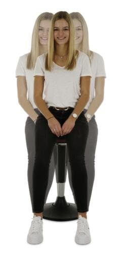 Lotz Siège assis-debout hautement flexible, hauteur d’assise 600 - 860 mm, assise rouge foncé