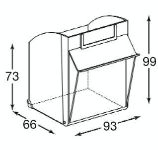 Armoire à tiroirs avec bacs repliables, 90 bacs, transparent