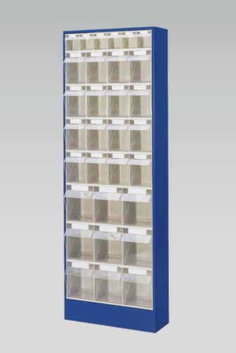 Armoire à tiroirs avec bacs repliables, 31 bacs, transparent