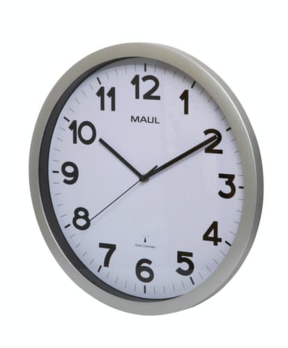 MAUL Horloge murale radio MAULstep, avec chiffres arabes, Ø 400 mm