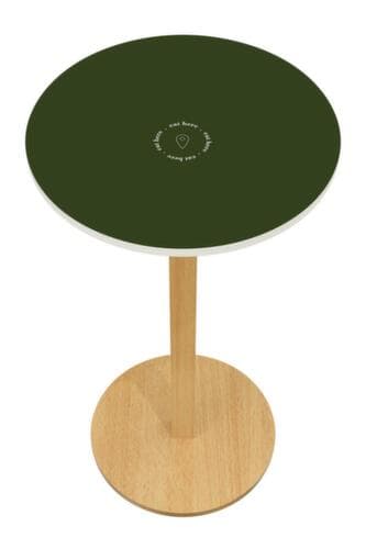 Paperflow Table haute ronde Woody, Ø 600 mm, panneau vert