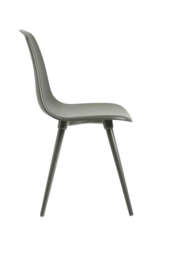 Topstar Siège visiteur T2020 avec coque d'assise en plastique, assise gris, piètement 4 pieds