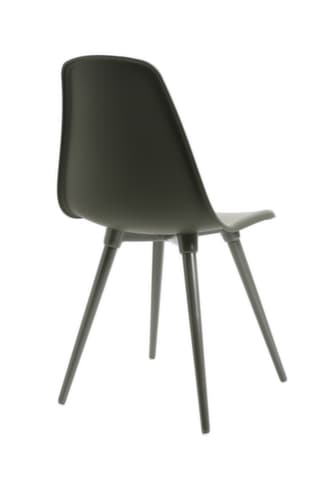 Topstar Siège visiteur T2020 avec coque d'assise en plastique, assise gris, piètement 4 pieds