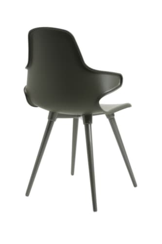 Topstar Siège visiteur T2020 avec accoudoirs, assise gris, piètement 4 pieds
