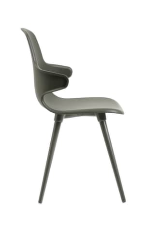 Topstar Siège visiteur T2020 avec accoudoirs, assise gris, piètement 4 pieds
