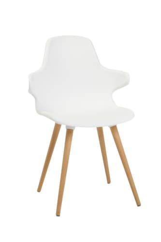 Topstar Siège visiteur T2020 avec accoudoirs, assise blanc, piètement 4 pieds