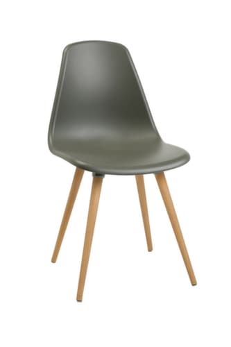 Topstar Siège visiteur T2020 avec coque d'assise en plastique, assise gris, piètement 4 pieds