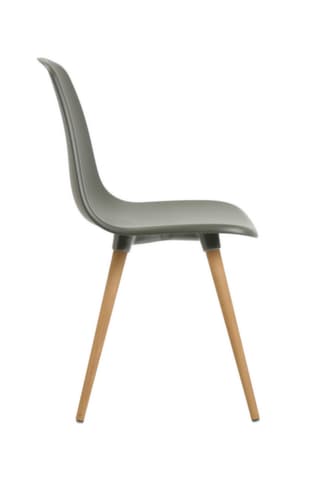 Topstar Siège visiteur T2020 avec coque d'assise en plastique, assise gris, piètement 4 pieds