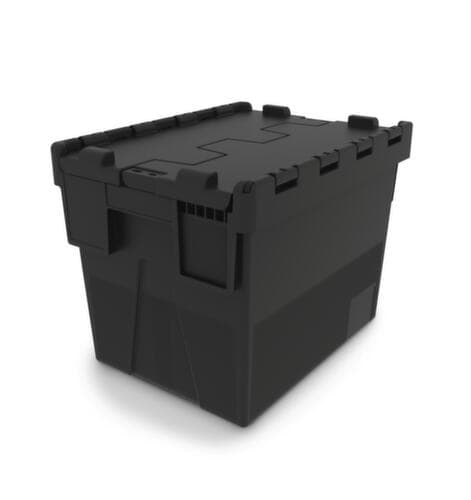 Conteneurs consignés Euronorm recyclés + scellables, capacité 25 l, Couvercle à charnière en 2 parties