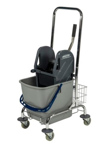 Chariot de lavage humide avec presse à balais, 1x27 l seau en bleu