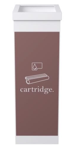 Paperflow Collecteur de recyclage en polystyrène, 60 l, marron/blanc