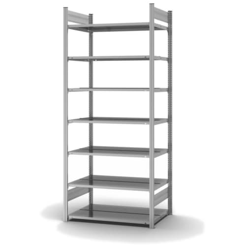 hofe Etagère à dossiers sans vis pour une utilisation des deux côtés, 7 tablettes, avec revêtement en zinc anti-corrosion