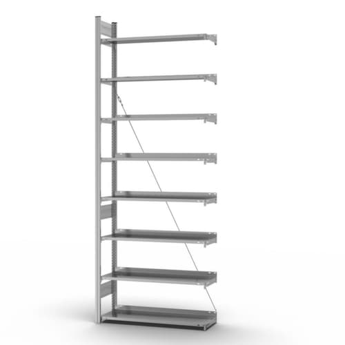 hofe Rayonnage sans boulons pour classeurs élément suivant, 8 tablettes, avec revêtement en zinc anti-corrosion