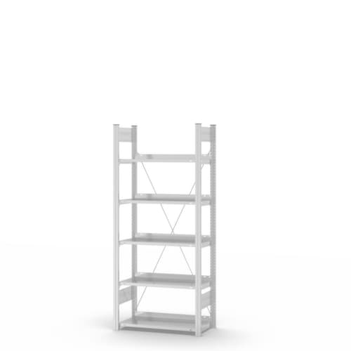 hofe Rayonnage sans boulons pour classeurs, 5 tablettes, RAL7035 gris clair