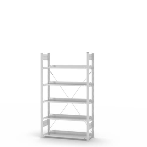 hofe Rayonnage sans boulons pour classeurs, 5 tablettes, RAL7035 gris clair