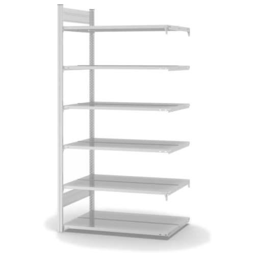 hofe Porte-documents sans vis Zone de fixation pour une utilisation des deux côtés, 6 tablettes, RAL7035 gris clair