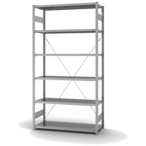 hofe système de rayonnages sans vis de conception standard, hauteur x largeur x profondeur 2500 x 1360 x 535 mm, 6 tablettes