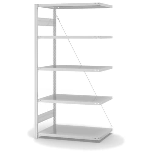 hofe Système de rayonnages sans vis dans une construction mi-lourde, hauteur x largeur x profondeur 2000 x 1010 x 635 mm, 5 tablettes
