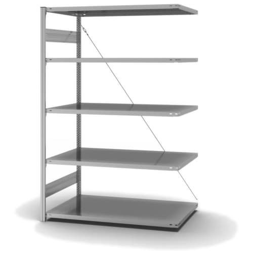 hofe Système de rayonnages sans vis dans une construction mi-lourde, hauteur x largeur x profondeur 2000 x 1310 x 835 mm, 5 tablettes