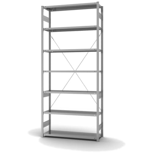 hofe Système de rayonnages sans vis dans une construction mi-lourde, hauteur x largeur x profondeur 3000 x 1360 x 435 mm, 7 tablettes