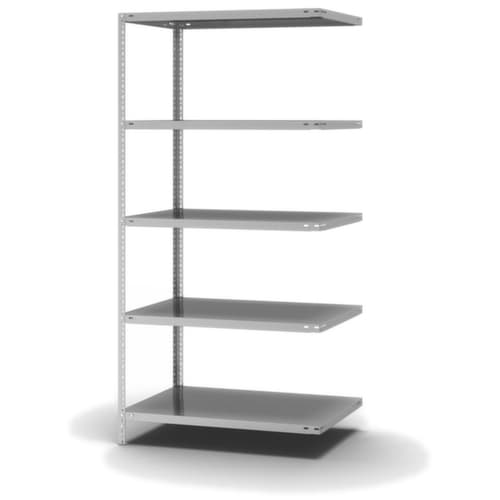 hofe Rayonnage à boulonner élément suivant, 5 tablettes, avec revêtement en zinc anti-corrosion