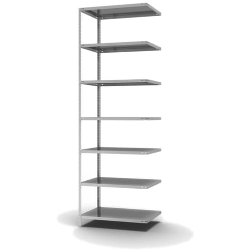 hofe Rayonnage à boulonner élément suivant, 7 tablettes, avec revêtement en zinc anti-corrosion