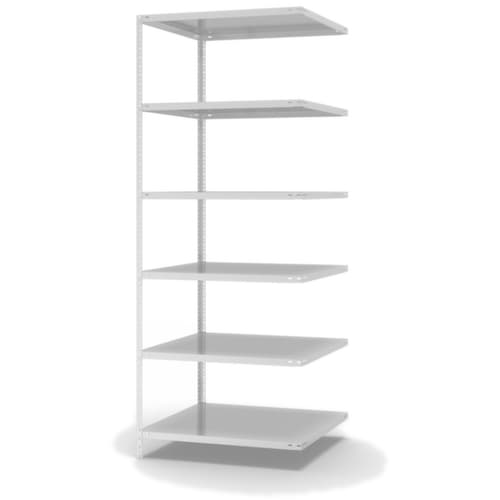 hofe Rayonnage à boulonner élément suivant, 6 tablettes, RAL7035 gris clair