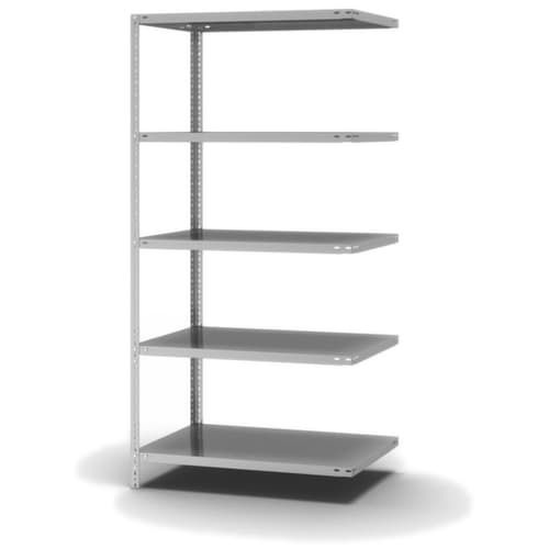 hofe Rayonnage à boulonner élément suivant, 5 tablettes, avec revêtement en zinc anti-corrosion